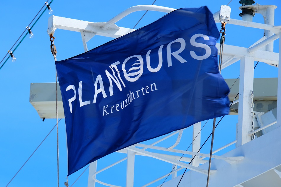plantours, kreuzfahrten, Flagge, blau