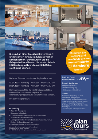 Schiffsbesichtigung, MS Hamburg für 2027, Titelbild klein