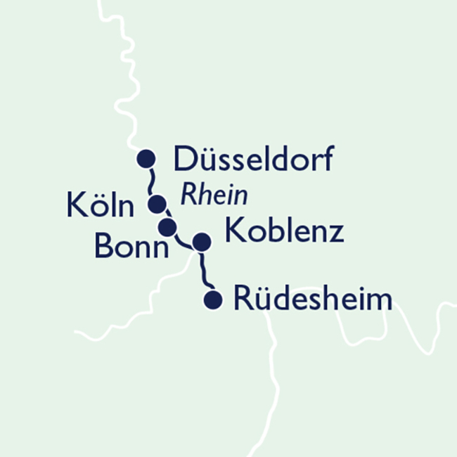 Routenkarte Zu den Weihnachtsmärkten am Rhein