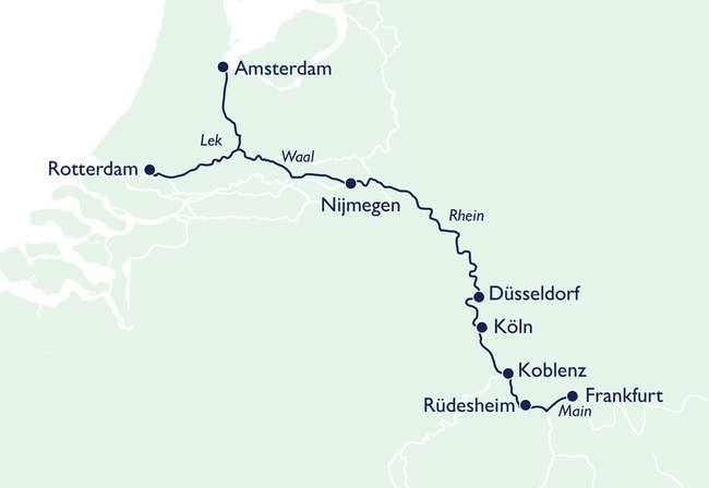 Routenkarte Windmühlen und Rheinromantik