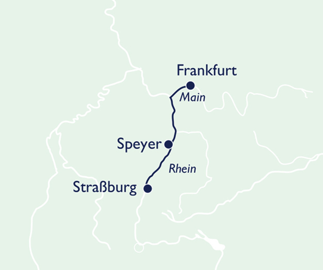 Routenkarte Schnupperreise nach Straßburg