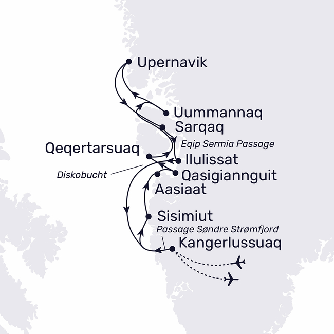 Routenkarte Greenland intense