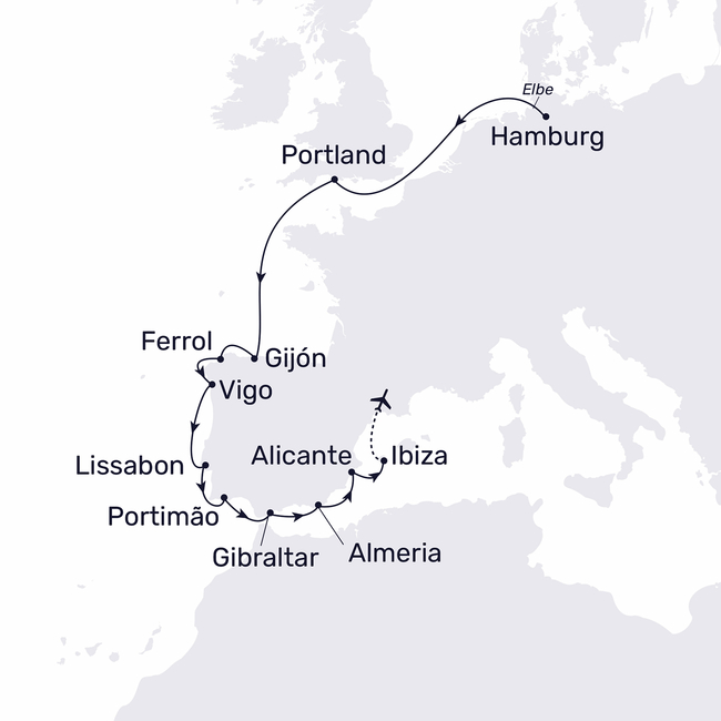 Routenkarte The Iberian Peninsula rediscovered