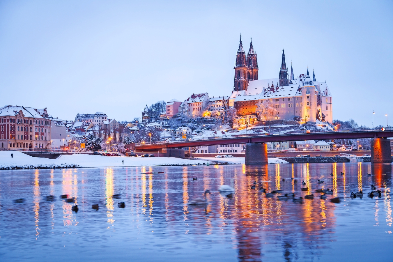 Meißen an der Elbe im Winter