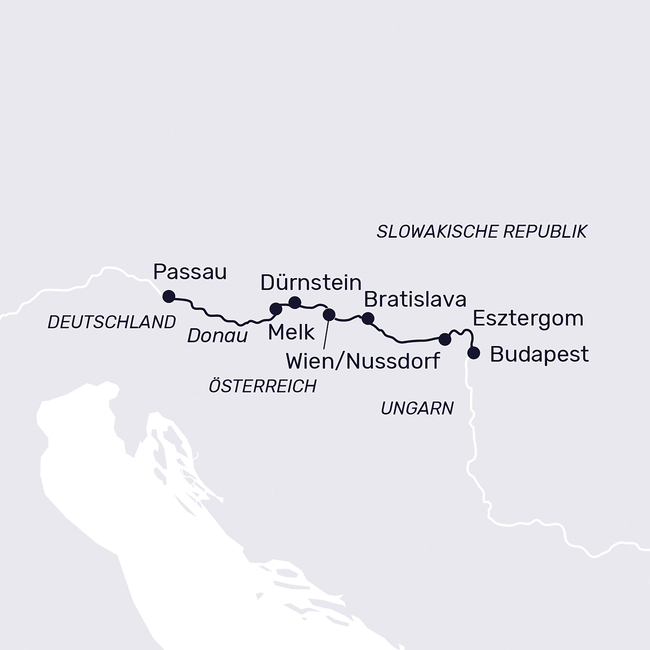 Routenkarte Danube Classic – culture, history & enjoyment