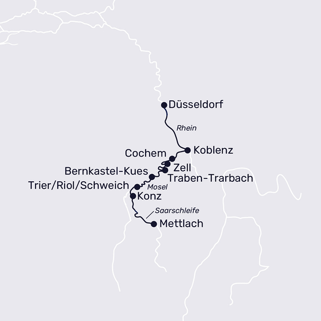 Routenkarte Along the Moselle to the impressive Saar Loop