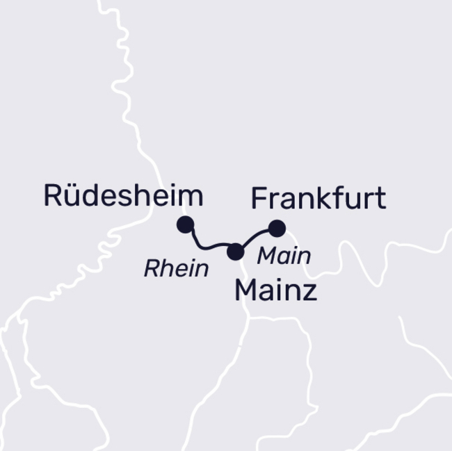 Routenkarte Advent an Rhein & Main