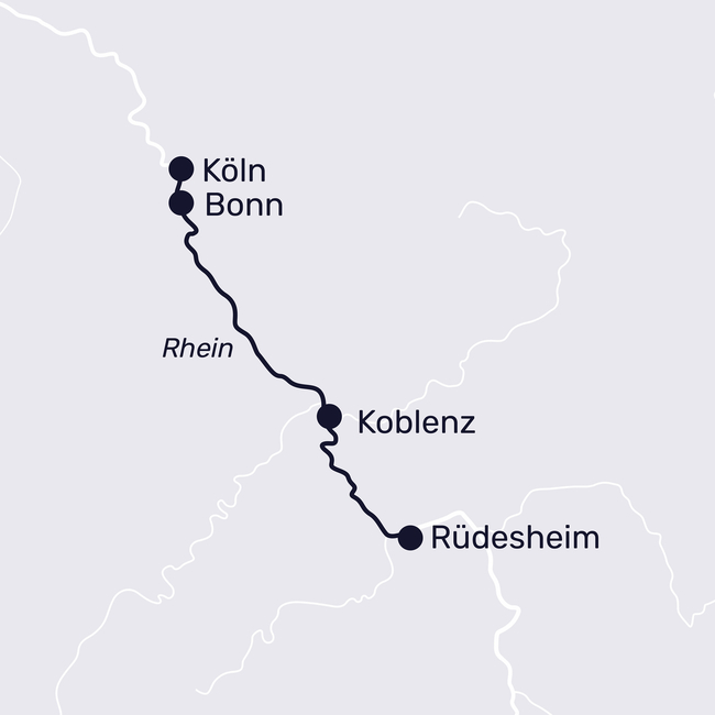 Routenkarte Große Unterhaltung auf kurzer Rheinreise