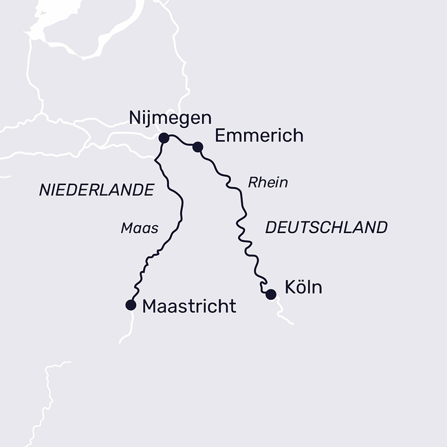 Routenkarte Adventromantik auf der Maas