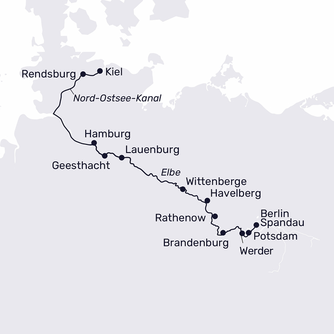 Routenkarte Elbimpressionen – von der Küste zur Hauptstadt