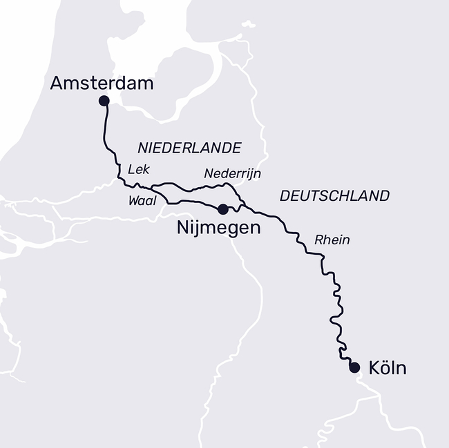 Routenkarte Fit & inspiriert auf kurzer Flussreise 