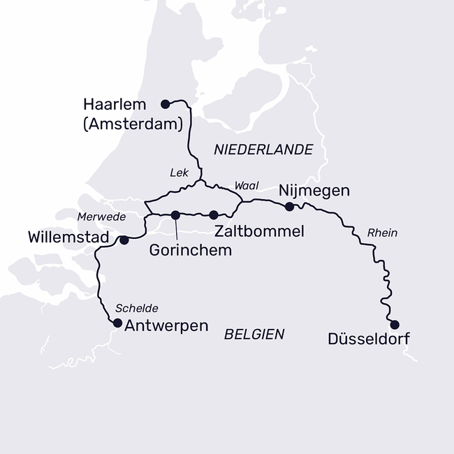Routenkarte Christmas in Belgium & the Netherlands